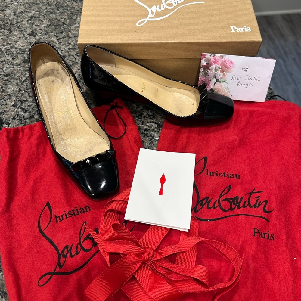 Christian Louboutin Black Heels with Iconic Red Sole